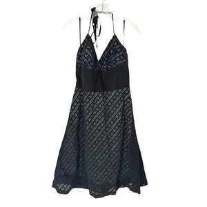 White House Black Market Dress Halter Eyelet Romantic Feminine Glam Size 12